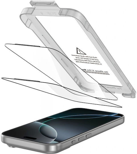 Tech-protect Quick Set+ Full Tempered Glass Iphone 16 Pro Max 17 Pro Max 18 Pro Max Black 2 Τεμάχια