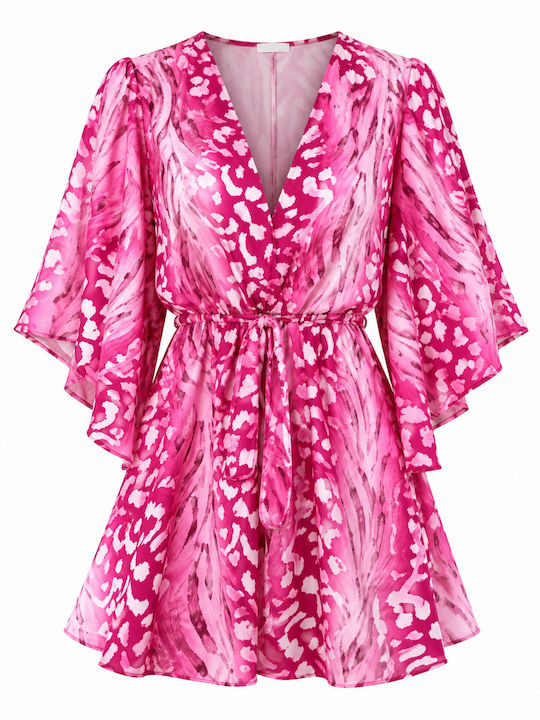 Damen Jumpsuit Kurze Hosen Fuchsia