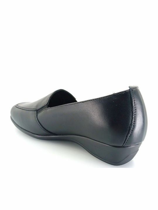 Loafers Dama Din Piele În Culoare Neagră