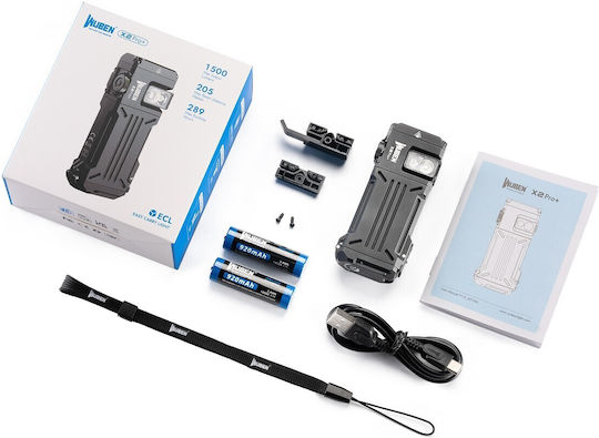 Wuben Rechargeable LED Flashlight with Maximum Brightness 1500lm