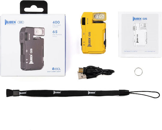 Wuben Rechargeable LED Flashlight IP68 with Maximum Brightness 400lm