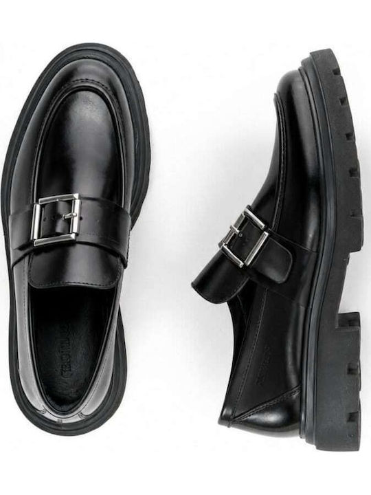 Loafers Din Piele Pentru Bărbați În Culoare Neagră