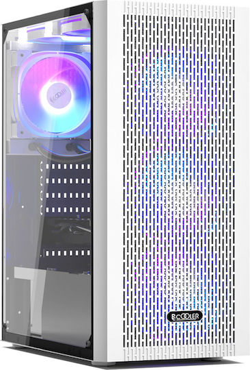 PCCOOLER MA100 Gaming Midi Tower Carcasă PC cu Iluminare ARGB Albă