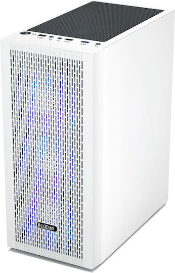 PCCOOLER MA100 Gaming Midi Tower Carcasă PC cu Iluminare ARGB Albă