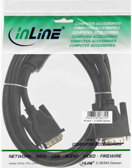 InLine Cable DVI-D male - 2m Μαύρο 17773