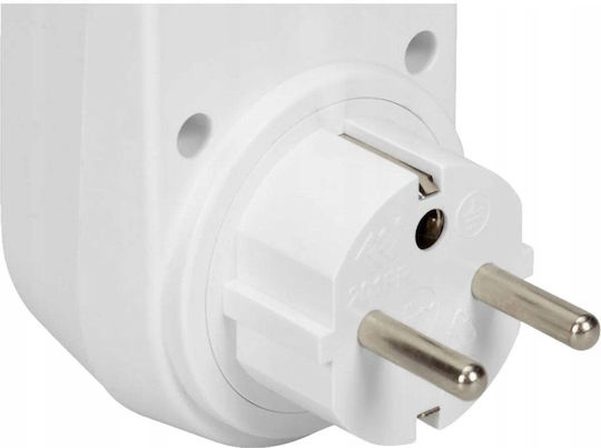 Elektro Plast Schuko Stecker Ecke mit Schalter Weiß