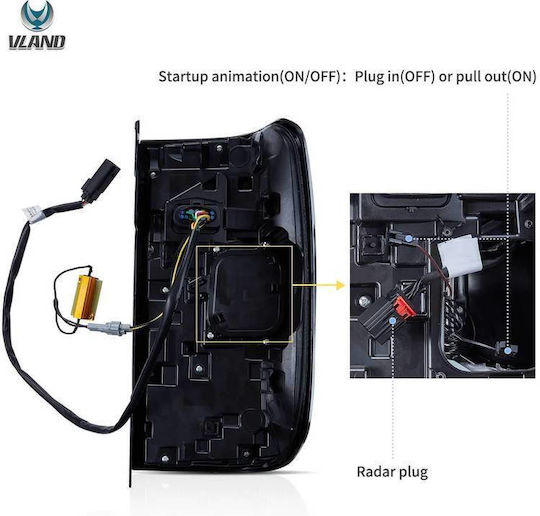 Задни Фарове Комплект Ford Ranger T9 2022+ Пълни LED Прозрачни Vland