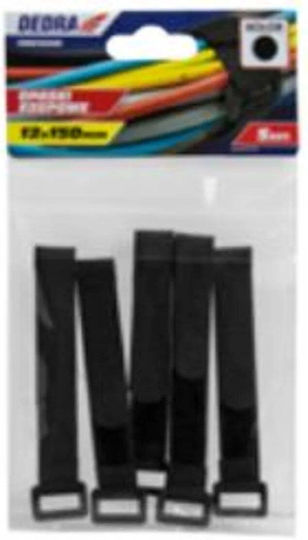 Dedra Velcro Kabelbinder 310mmx16mm in Schwarz Farbe (5Stück) 11RC16311