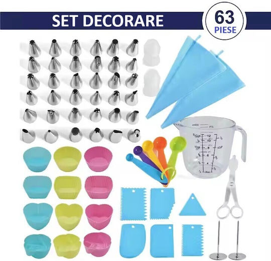 Set de instrumente de patiserie din Plastic 63 bucăți