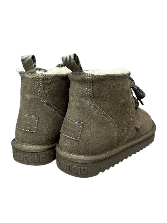 Nordic Leather Women's Ankle Boots with Fur Brown