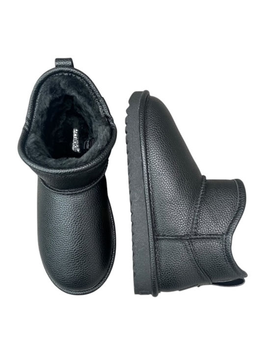 Nordic Women's Ankle Boots with Fur Black