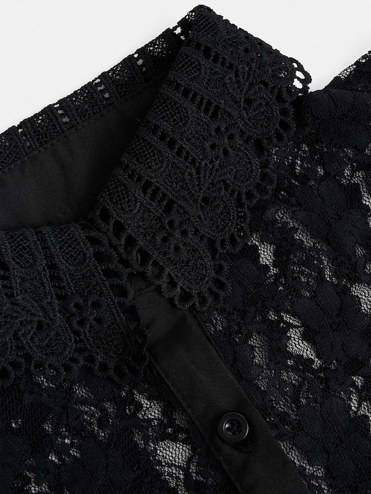 Damen Wollschal Halswärmer Schwarz