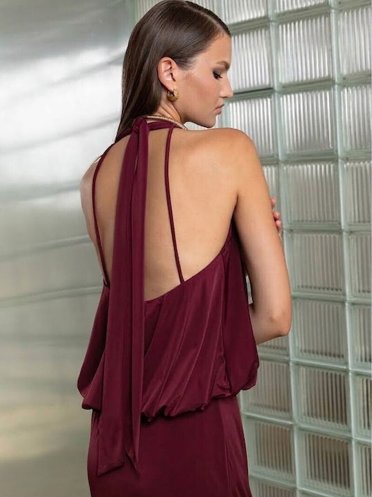 Summer Maxi Dress Burgundy