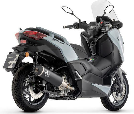 Arrow Auspuff Aluminium Dunkel Urban Schwarzer Stahl Endkappe Yamaha Xmax 300 25-26