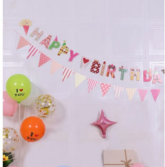 Happy Birthday Banner 100x200 Cm Flippy Included Thread Roll Candy Theme Multicolor