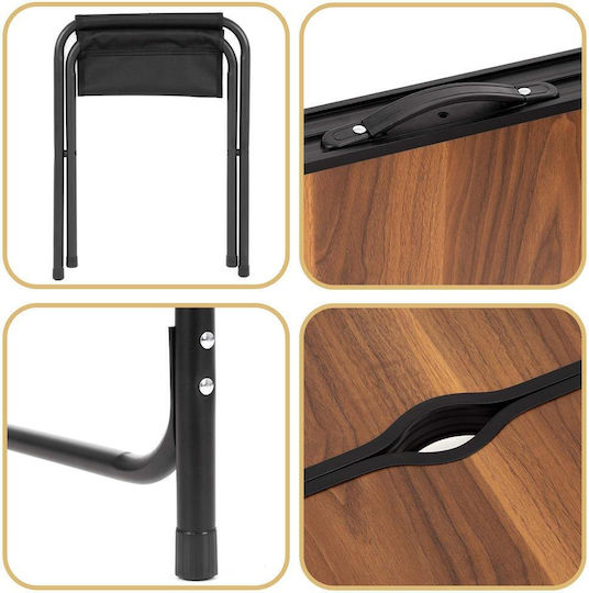Set Masă Din Aluminiu Pentru Camping Pliabil În Valiză 120x60x71cm Maro