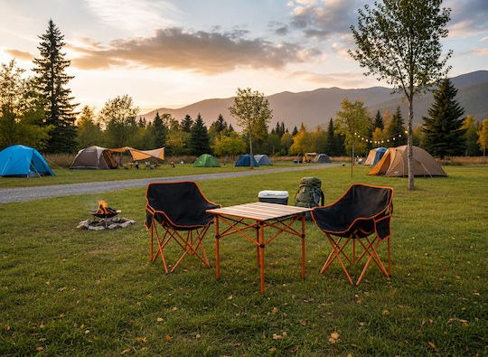 Set masă Oțel pentru Camping Pliabil 55x47x66cm Negru
