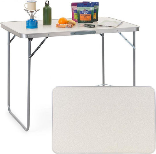 Masă Din Aluminiu Pentru Camping Pliabilă 90x60x70cm Alb
