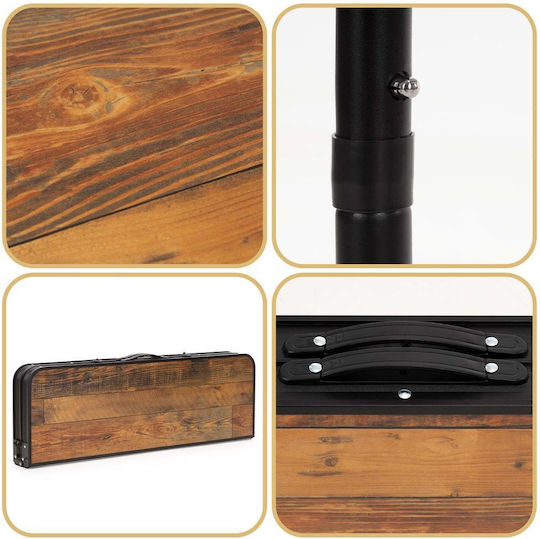 Set Masă Din Aluminiu Pentru Camping Pliabil În Valiză 90x60x70cm Maro