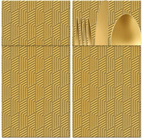 Pockets Cutlery Napkins Gold Communion 16pcs