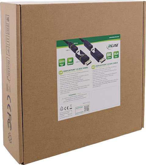 InLine Кабел DisplayPort мъжки - DisplayPort мъжки 15 m Черен