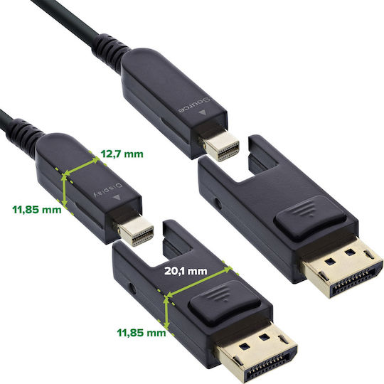 InLine Кабел DisplayPort мъжки - DisplayPort мъжки 40 m Черен