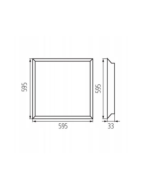 Kanlux Spot Pătrat De Tavan Cu LED Încorporat Și Lumină Alb Natural Alb 59.5x59.5cm