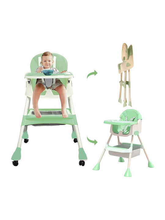 Scaun Inalt De Masa Pliabil Cu Înălțime Reglabilă Verde