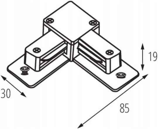 Kanlux Track System Connector for Lighting White