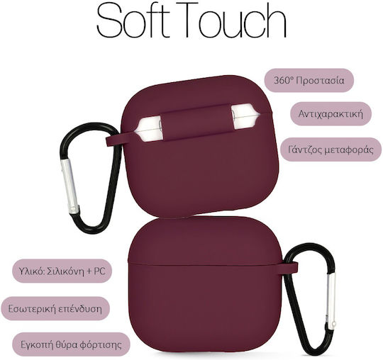 Sonique Silikon Hülle Pro Airpods 4 Burgundisch