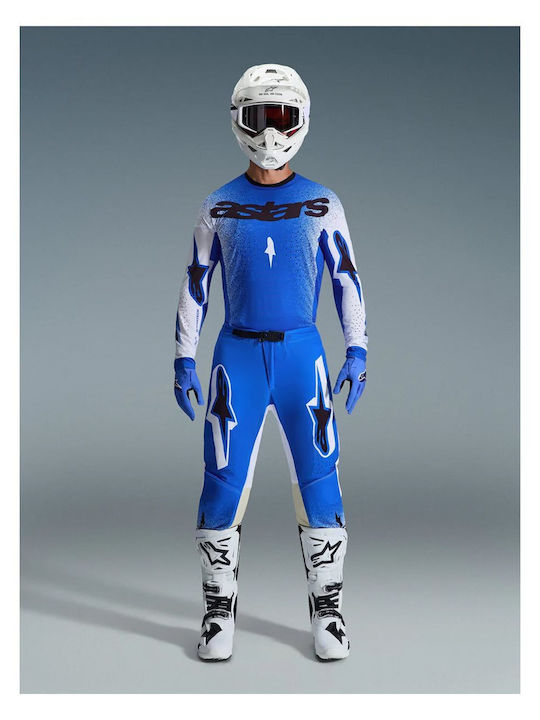 Alpinestars Supertech Scenz Sommer Herren Reithosen Motocross Blau/Weiß