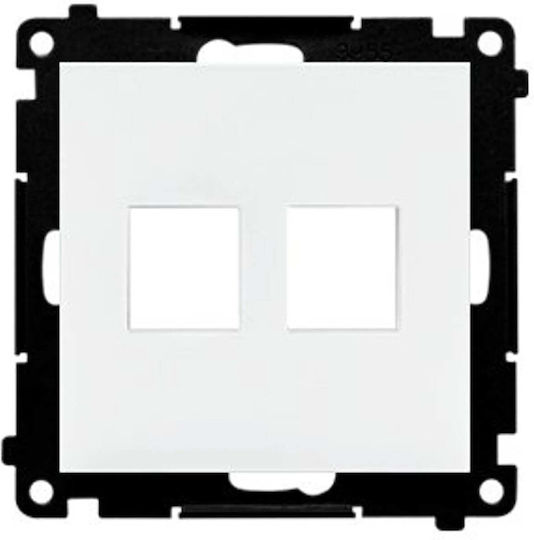 Kontakt-Simon Double Network Socket Mechanism RJ45 in White Colour TKP2.01/111