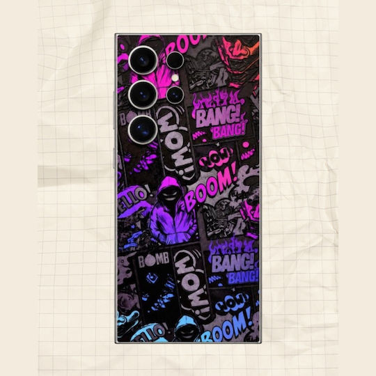 Gams Premium Vinyl Schutzfolie für Handy-Rückseite Samsung Galaxy S24 Ultra 3D Neonbomb