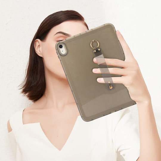 Silikon Hülle Armband Handgelenk Halbdurchsichtig Grau Apple iPad 10,9" (2022) / iPad 11" (2025)