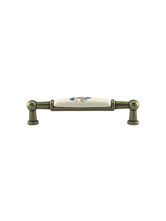 Gtv Kinder Antik Möbelgriff aus Porzellan Metall und Zamak Antik Messing mit Lochabständen 96mm UP-WP0728-BR Gtv Kinder Antik Möbelgriff aus Porzellan Metall und Zamak Antik Messing mit Lochabständen 96mm UP-WP0728-BR