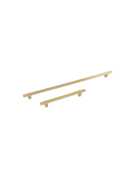 Gtv Ray Möbelgriff aus Zamak Gold Matt 14mm (Lochabstände 128mm) UZ-RAY-128-18