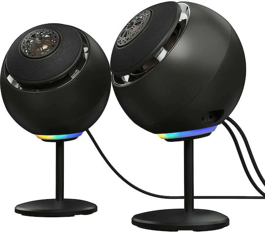 Creative Pebble Nova Kabellose Computerlautsprecher 2.0 mit RGB-Beleuchtung und Bluetooth Schwarze