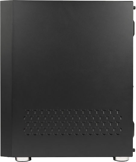 Spacer Rainbow Gaming Midi Tower Carcasă PC cu Deschidere Laterală și Iluminare RGB Negru