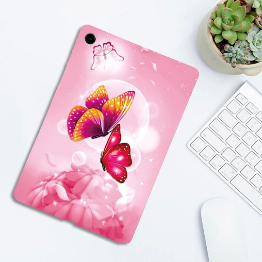 Silikon Hülle Pinke Schmetterlinge Samsung Galaxy Tab A9+/Tab A11+