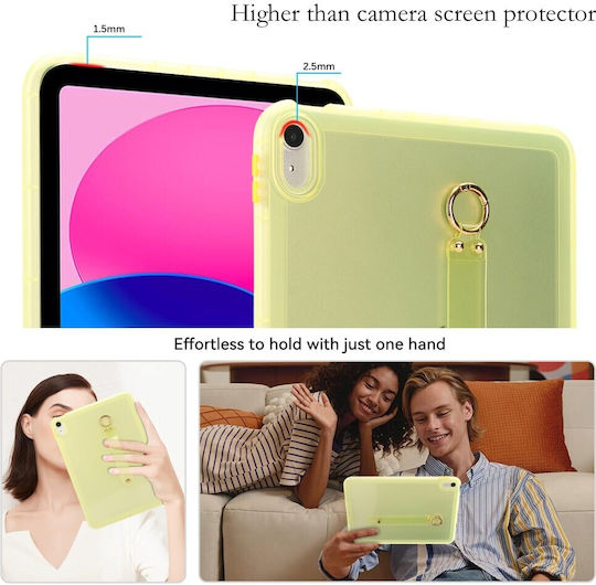 Silikon Hülle Armband Handgelenk Halbdurchsichtig Gelb Apple iPad 10,9" (2022) / iPad 11" (2025)
