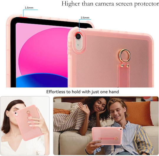 Silikon Armband Handgelenk Hülle Halbdurchsichtig Rosa Apple iPad 10,9" (2022) / iPad 11" (2025)