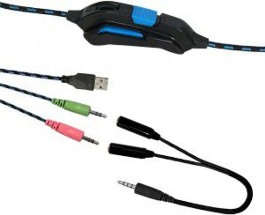 Art Flash On Ear Gaming-Headset mit Konnektivität 2x3,5 mm / 3,5 mm / USB Blau für PC