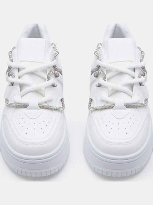 Damen Flatforms Sneakers Weiß