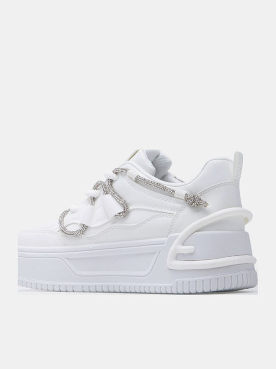 Damen Flatforms Sneakers Weiß