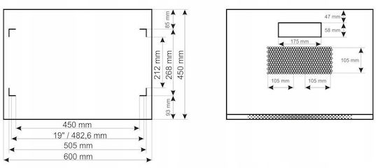 Pulsar Επιτοίχια Καμπίνα Rack 12U 60x45cm Γκρι