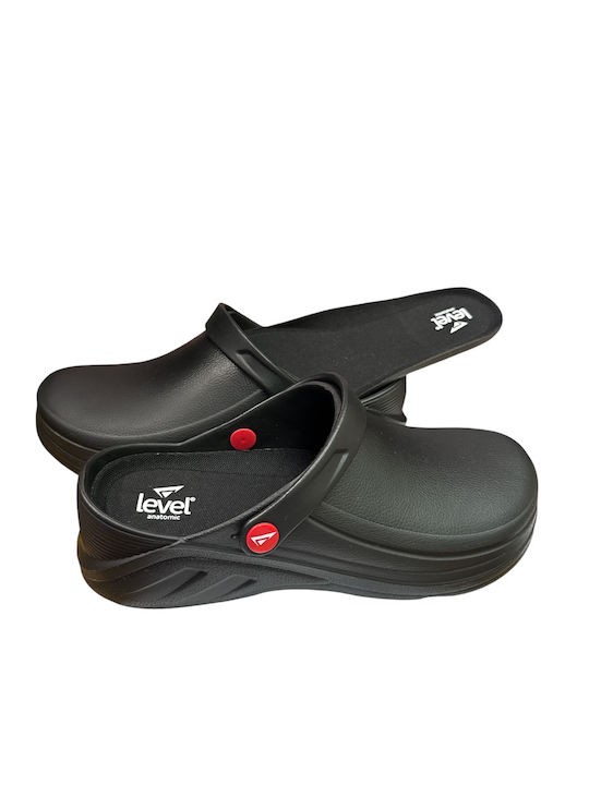 Level Damen Anatomische Holzschuhe Schwarze