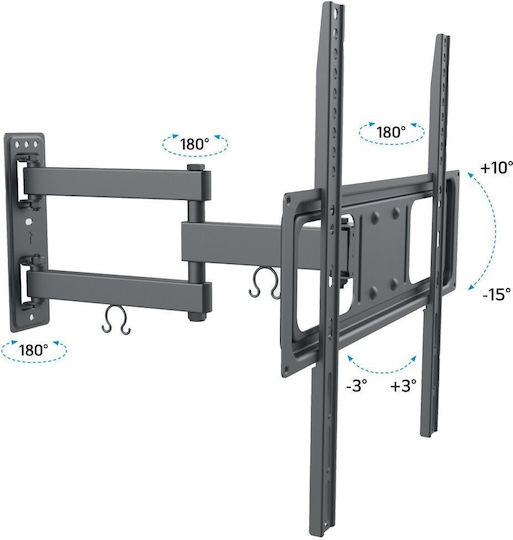 Techly Suport TV de perete până la 55" și 35 kg Argintiu