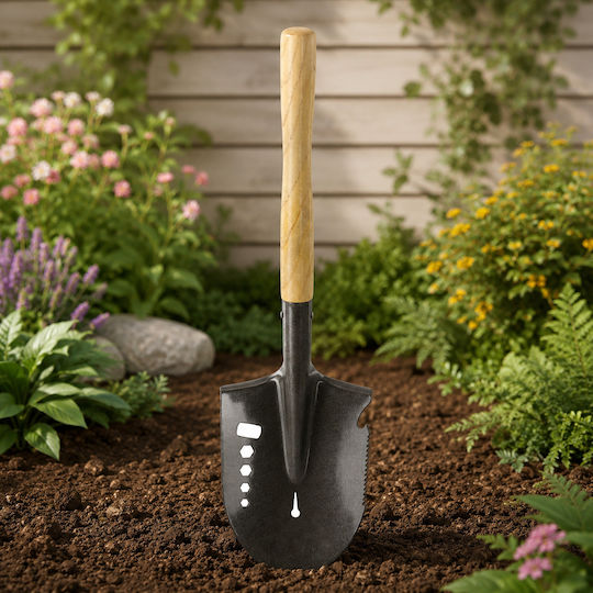 Lopată multifuncțională mică pentru camping și drumeții 16x60 cm neagră