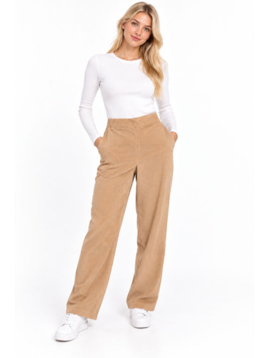 Damen Zeichenfolge Pantaloons in Reguläre Passform Farbe Camel WL-72926-1-27TR-Camel
