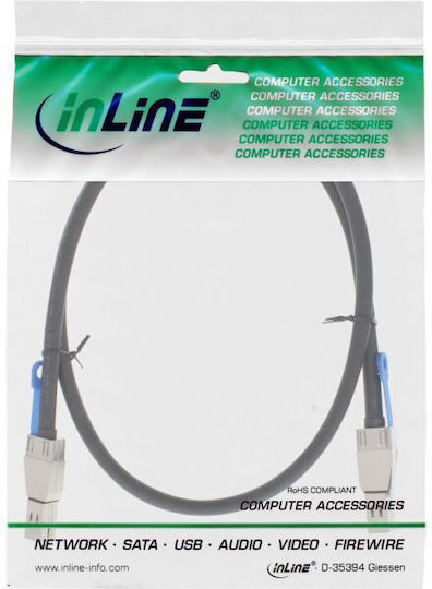 InLine Mini SAS Kabel 100cm Schwarz